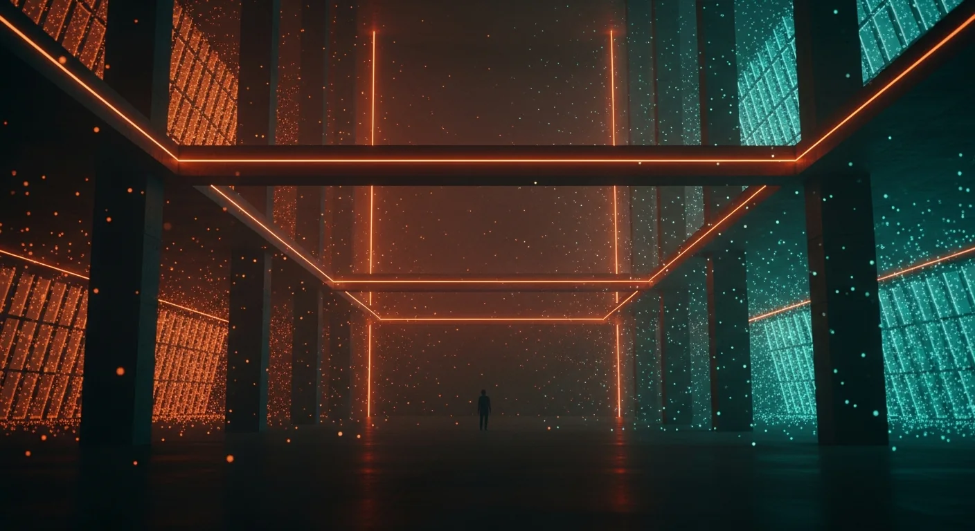 Compounding intelligence visualized as accumulating light